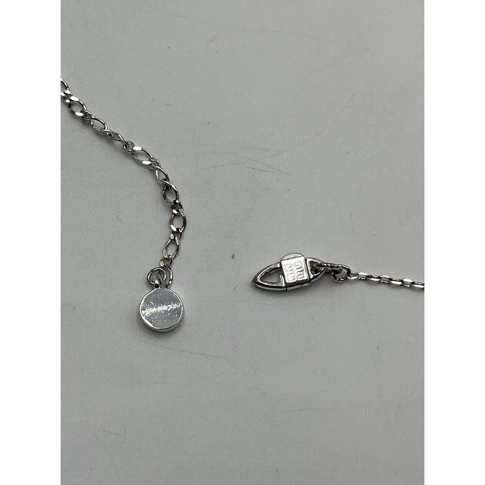 Givenchy Vintage Silver Tone Sparkling Rhinestone Faux Pearl Y Drop‎ Necklace - Picture 12 of 14